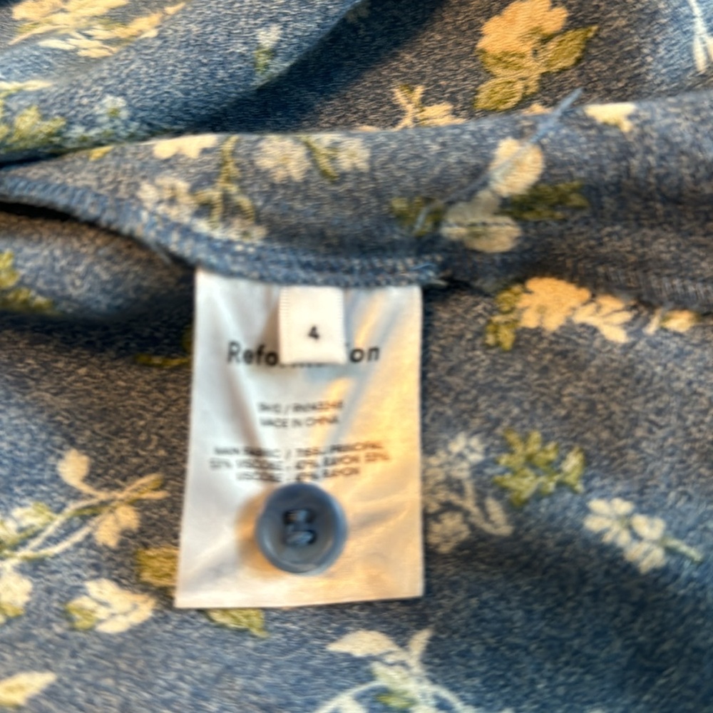 Reformation Lisse Floral Long Sleeve Midi Dress  Size: 4 - Picture 5 of 5